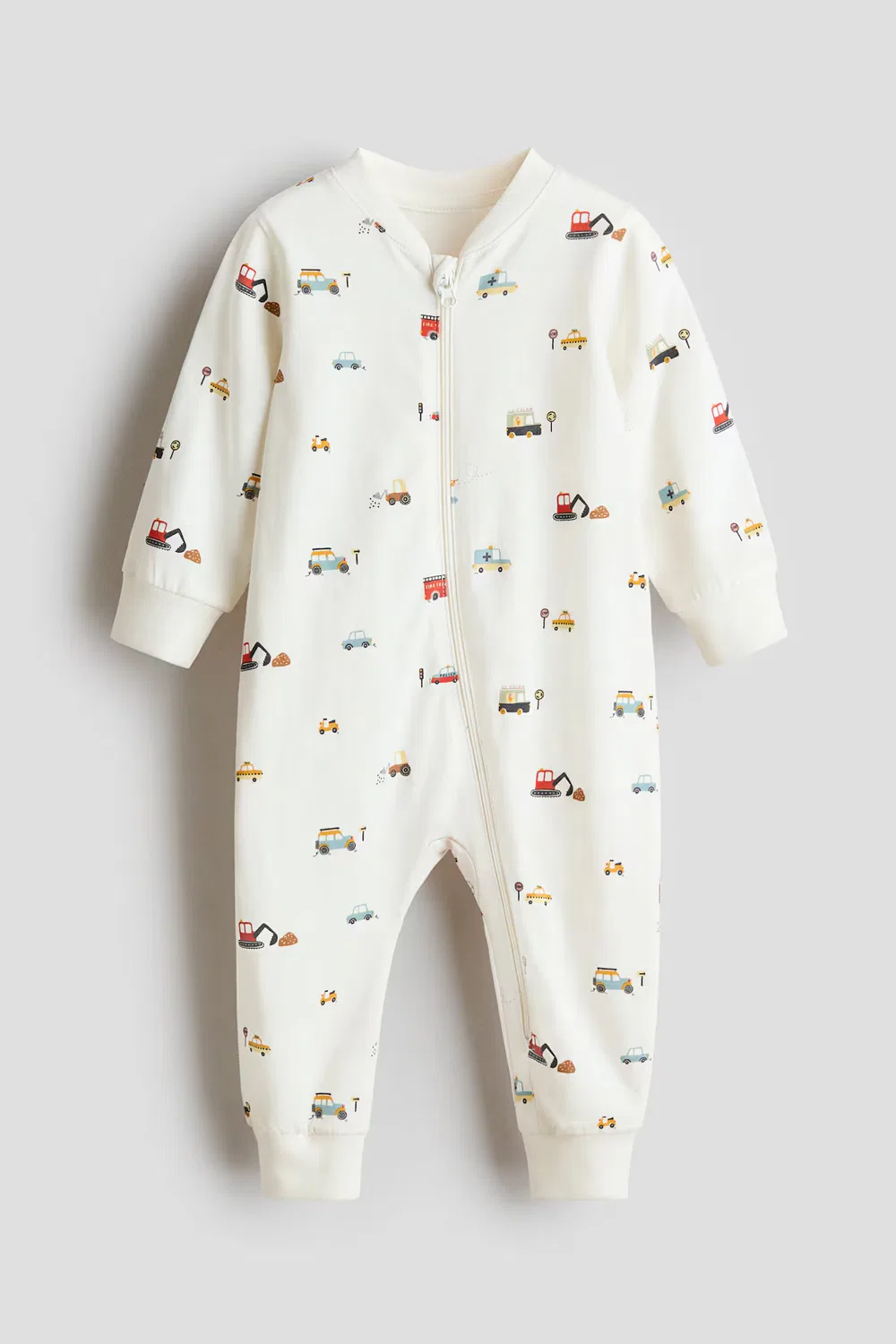 Пижама из набивного хлопка H&M, Weiß/Fahrzeuge