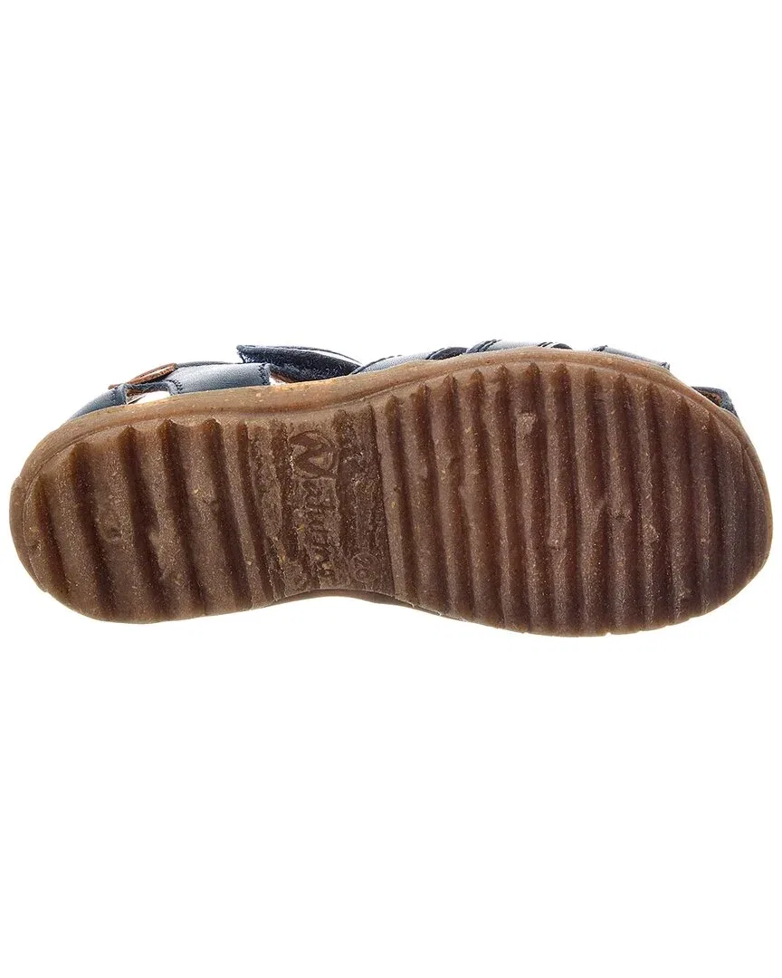 Детские сандалии для девочек кожаные с липучкой Naturino See Leather Sandal, синий — фото 4