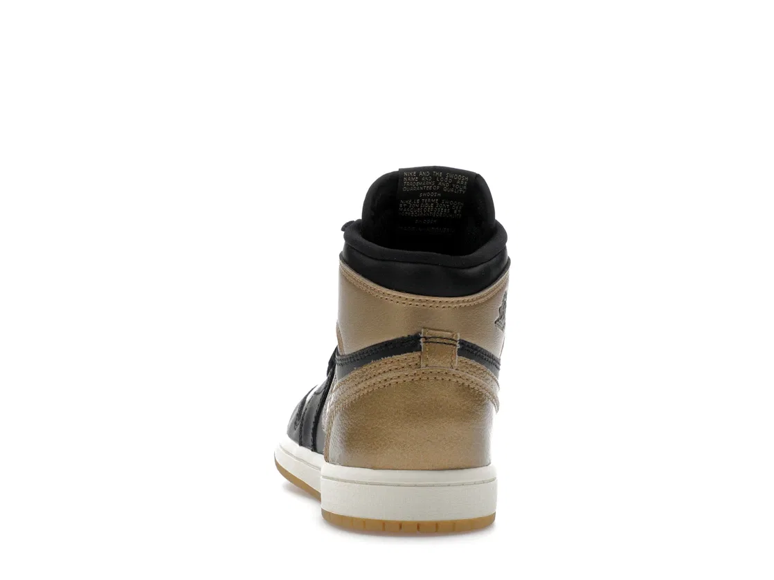 Детские кроссовки Lifestyle с высоким берцем Jordan 1 Retro High OG Jordan, Black / Metallic Gold / Sail — фото 4