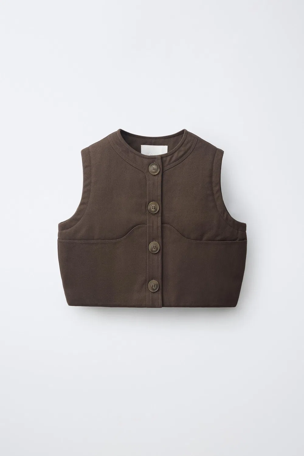 Большой стеганый жилет ZARA, Brown