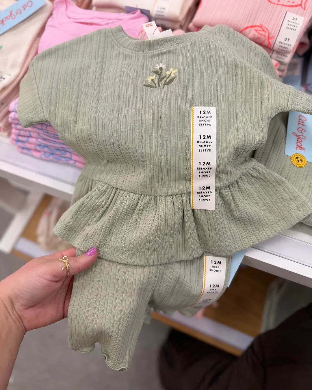 Детское платье-футболка с принтом Pointelle Peplum T-Shirt INFANT/TODDLER GIRL, Light Blue — фото 4