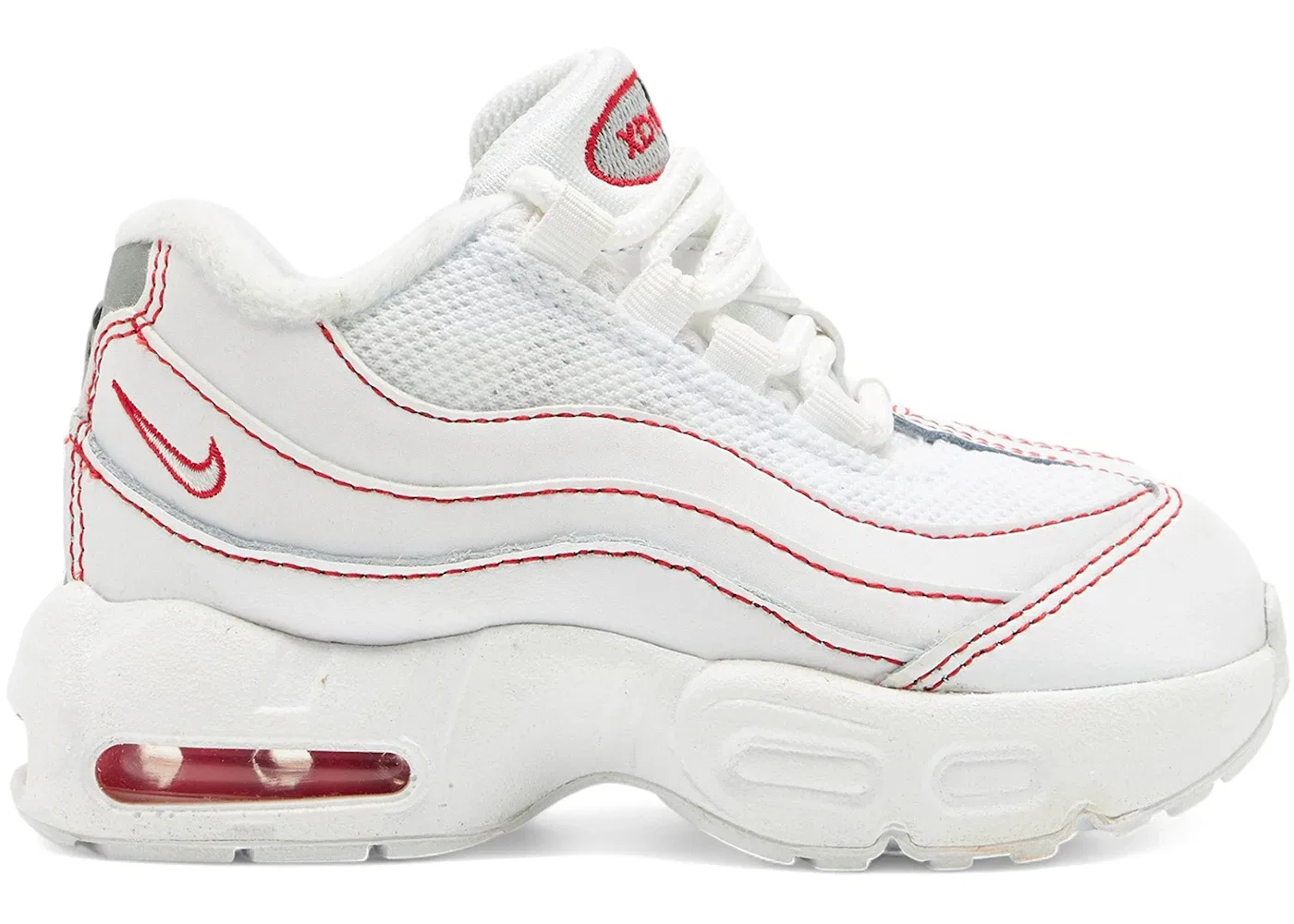 Детские кроссовки с оригинальным дизайном Nike Air Max 95 OG Nike, White/University Red/Wolf Grey