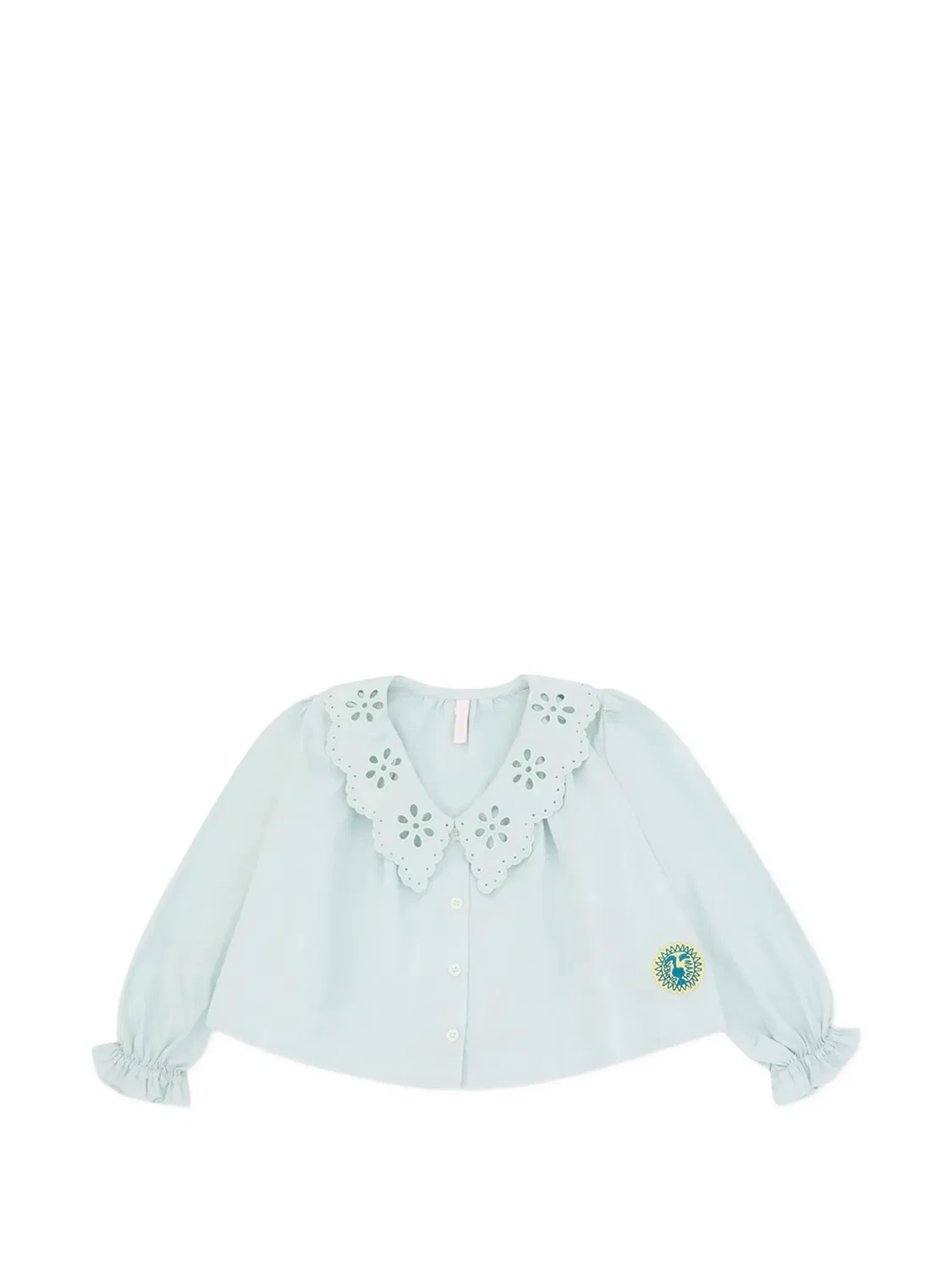 Блузка с английской вышивкой Zimmermann Kids, синий