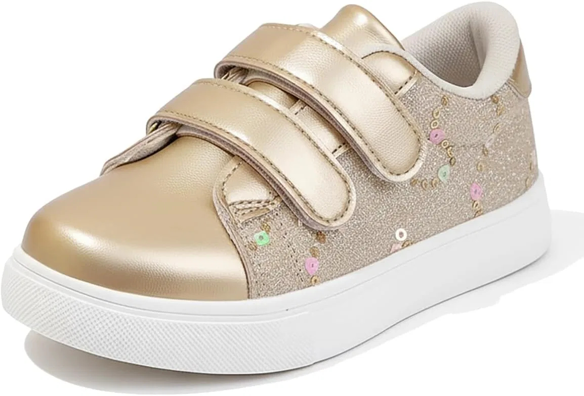 Детские кроссовки для девочек с блестками Sparkly Glitter Jusyruno, Gold