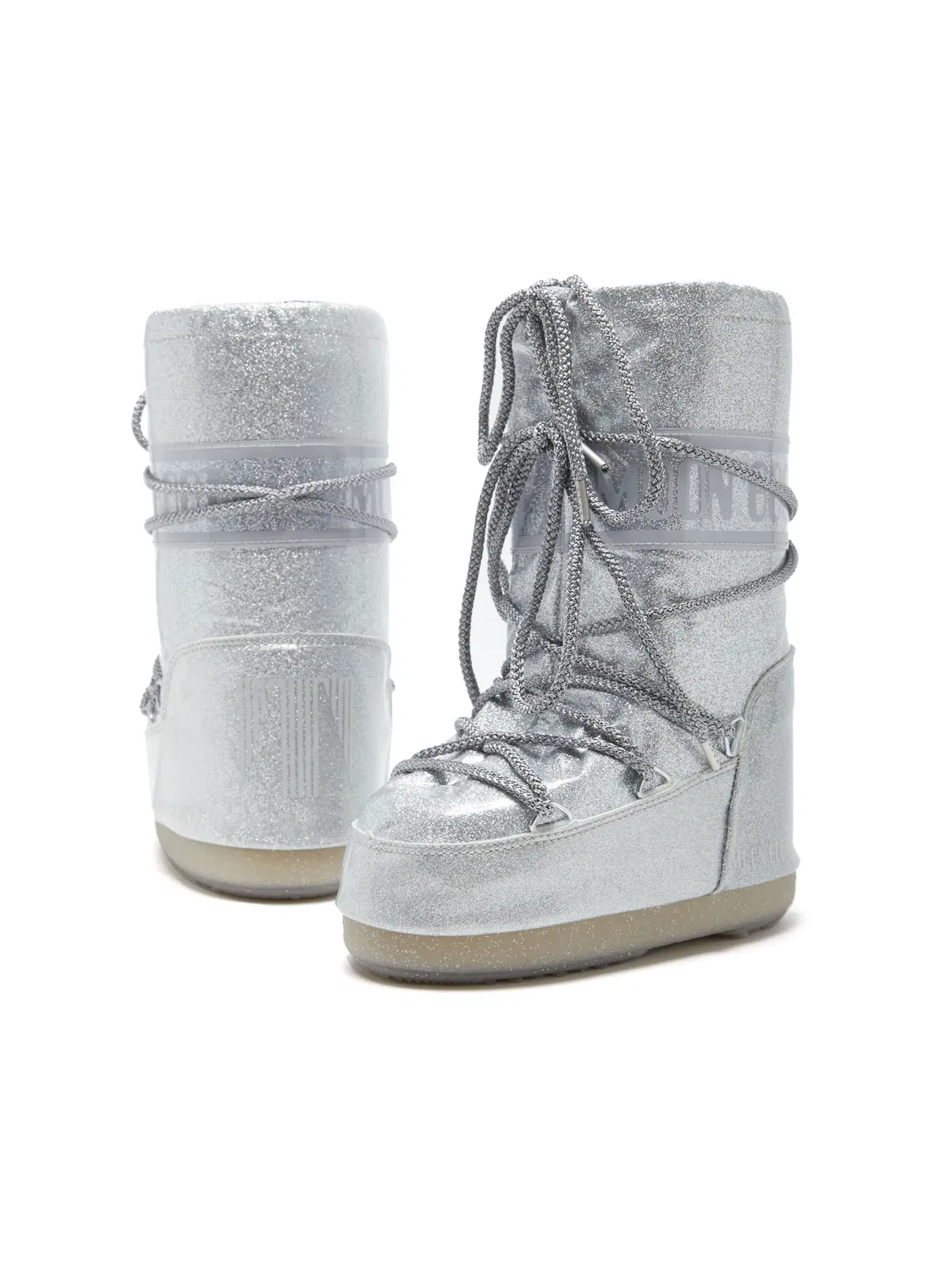 Детские Снежные Боты Icon Junior с Блестками Moon Boot, серебристый — фото 4