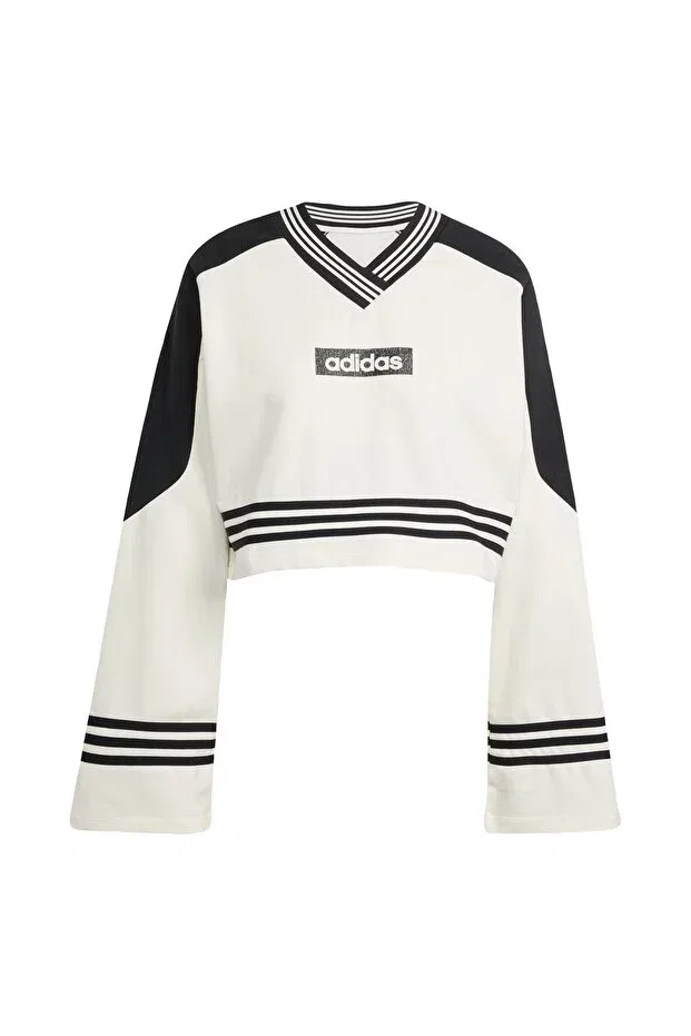 Женские свитшот с цветоблоком Adidas, Off White / Black — фото 4
