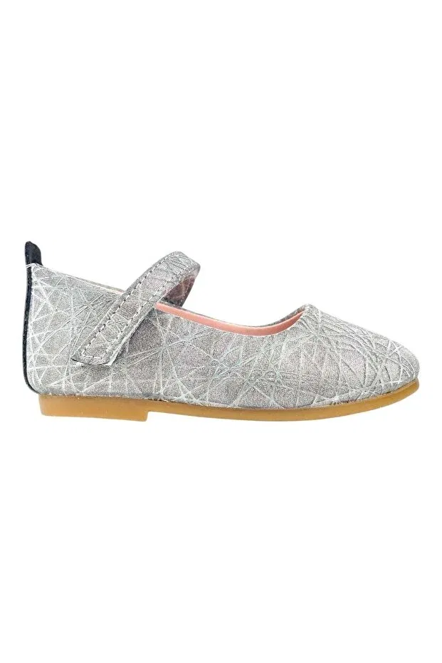 Детские балетки для девочек серебристые Rainbow child ballet flats Nubebe, Silver