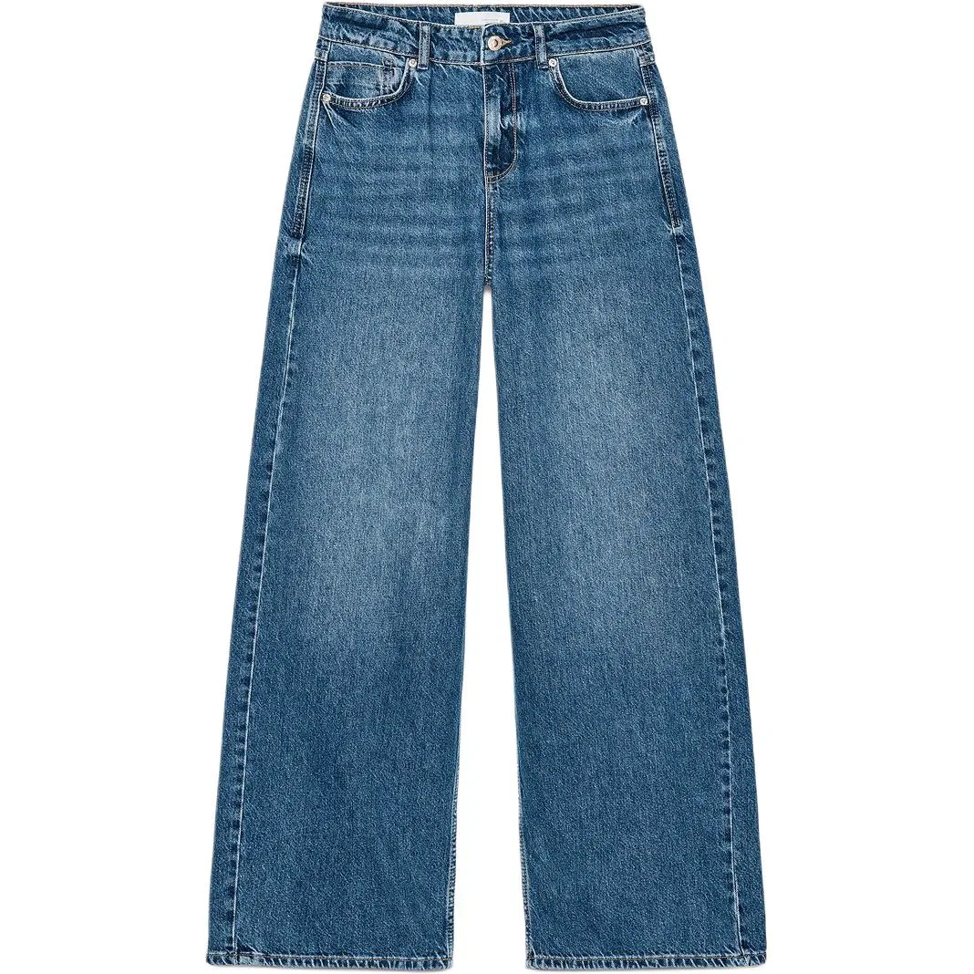 Женские джинсы с широкими штанинами ZARA, Dark Blue
