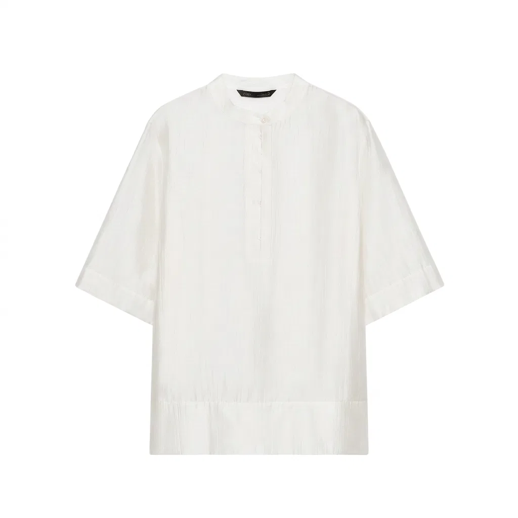 Женская рубашка с круглым вырезом Frosted White ZARA, Frosted White
