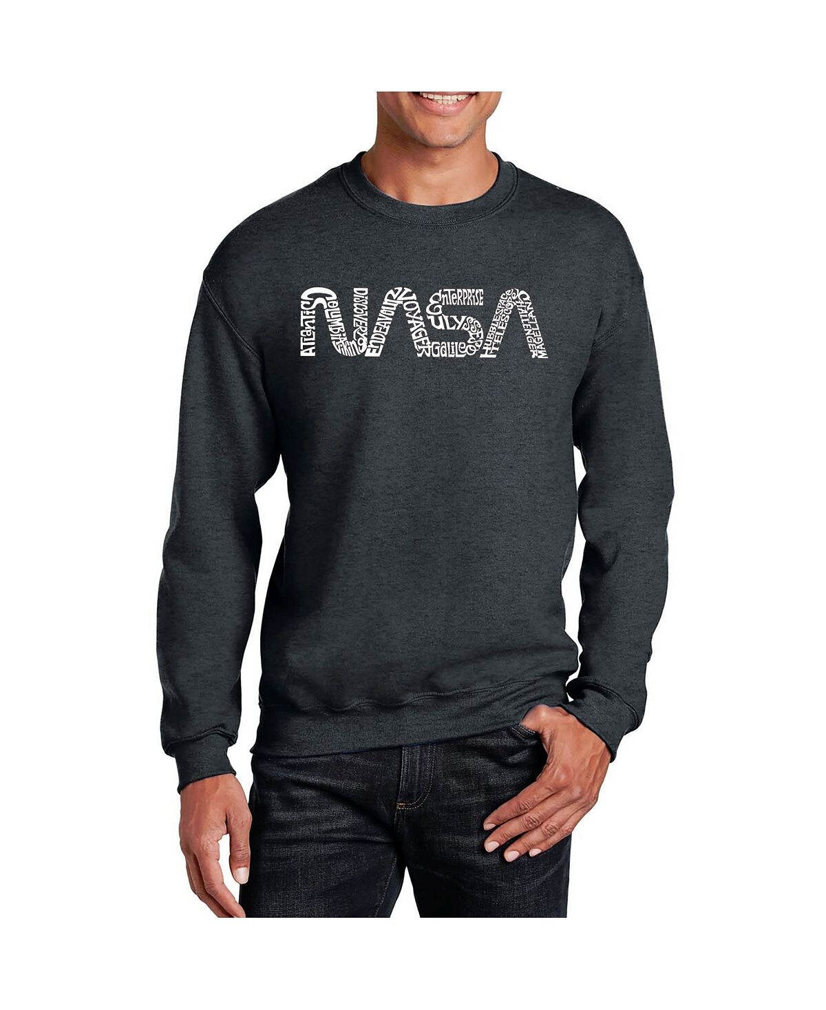 

Толстовка word art worm nasa с круглым вырезом LA Pop Art, серый