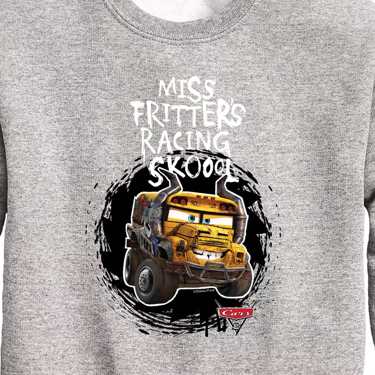 Детский пуловер с принтом Miss Fritters School Cars Athletic Heather — фото 2