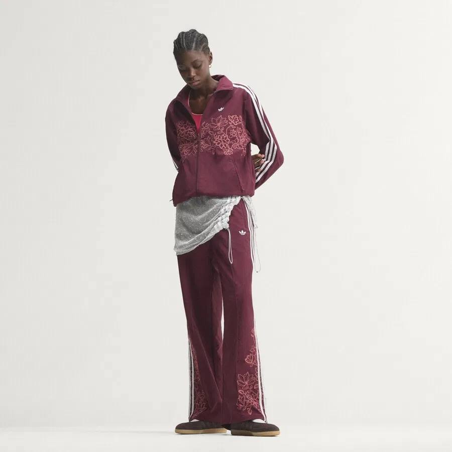 Брюки ADIDAS ORIGINALS с широкими штанинами, цвет «Жар-птица», бордовый — фото 4