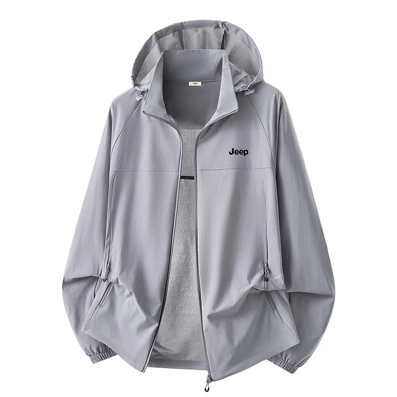 Детская куртка с капюшоном, тонкая, прямого кроя, Jeep, Light Grey