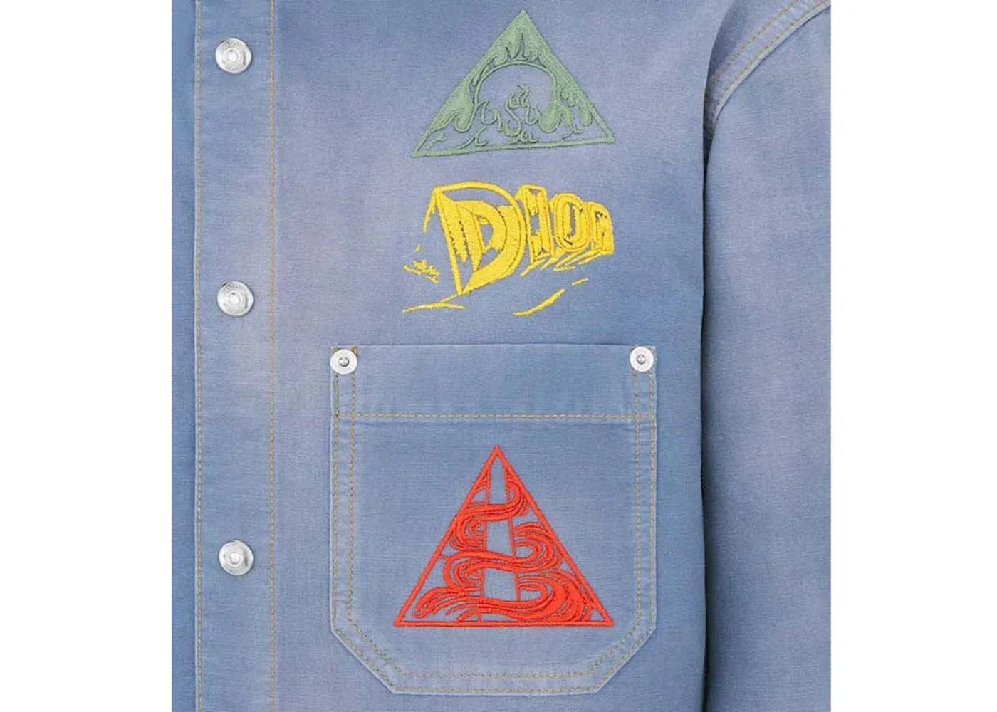 Мужская рубашка с вышивкой Shirt Dior, Light Blue — фото 2