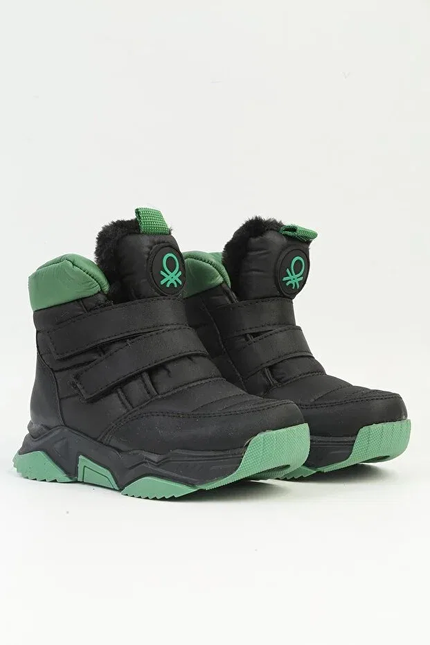 Детские ботинки для девочек на липучке Benetton, Black Green — фото 2