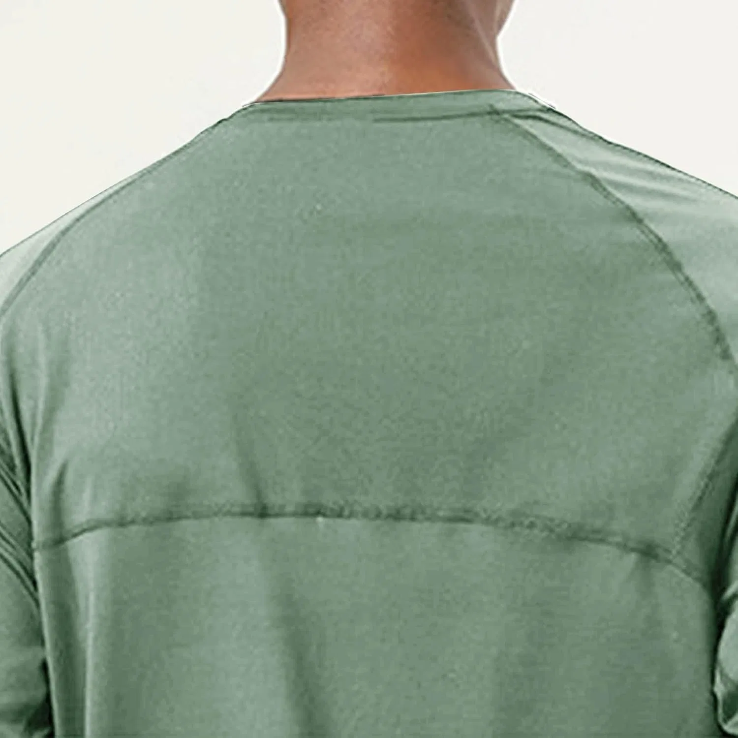 Мужская спортивная футболка на молнии Long Sleeve, Green — фото 4