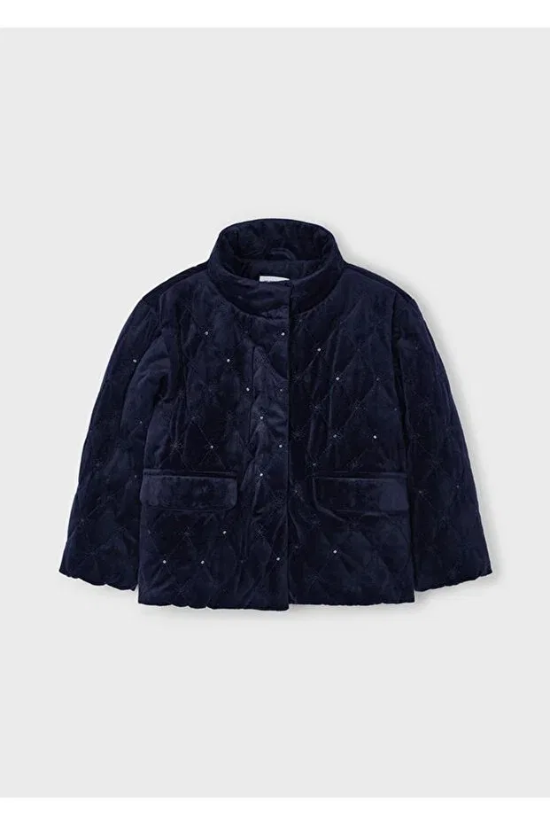 Детское пальто для девочек из вельвета Mayoral, Navy Blue