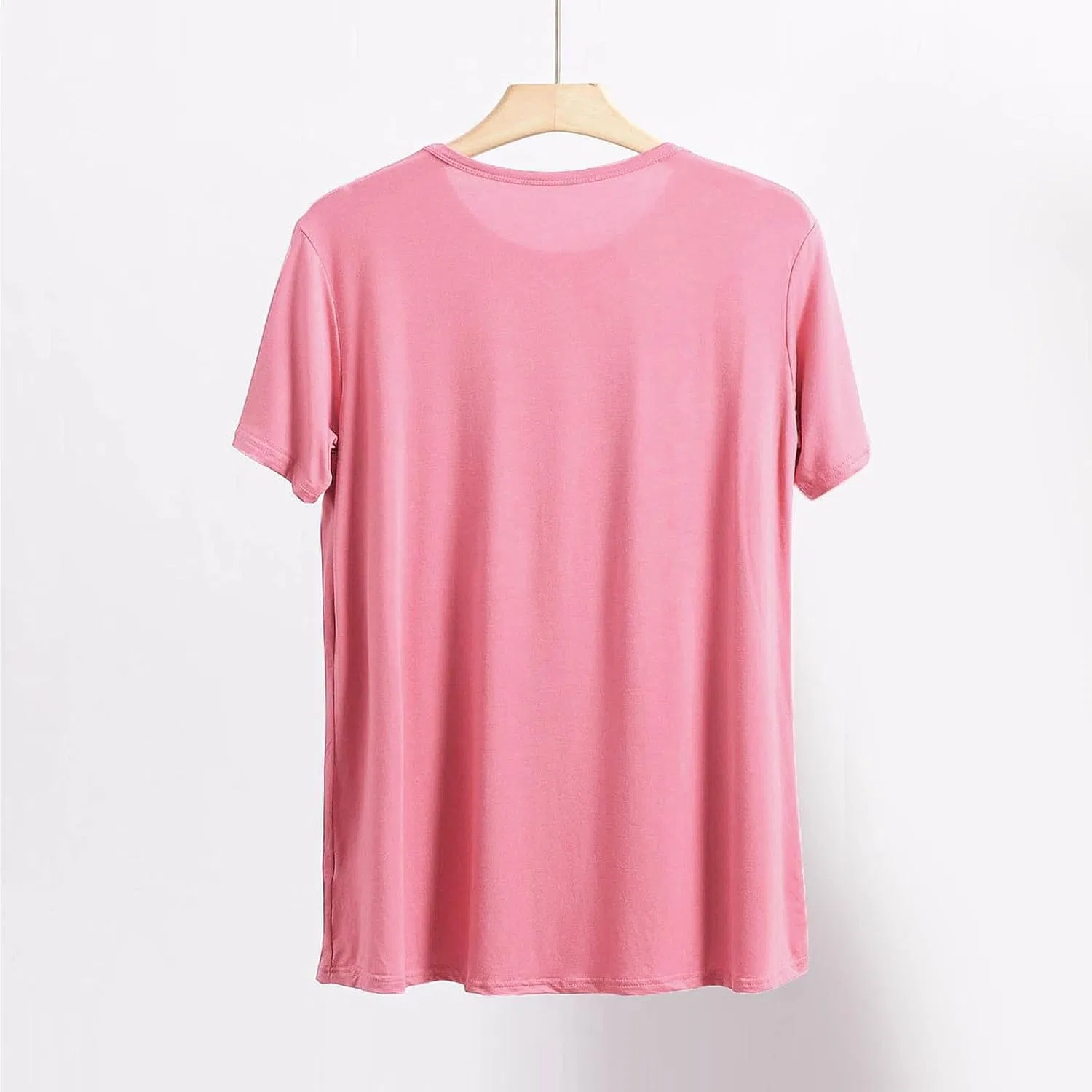 Женская футболка с цветовым блоком, Crewneck, Short Sleeve, Pink — фото 3