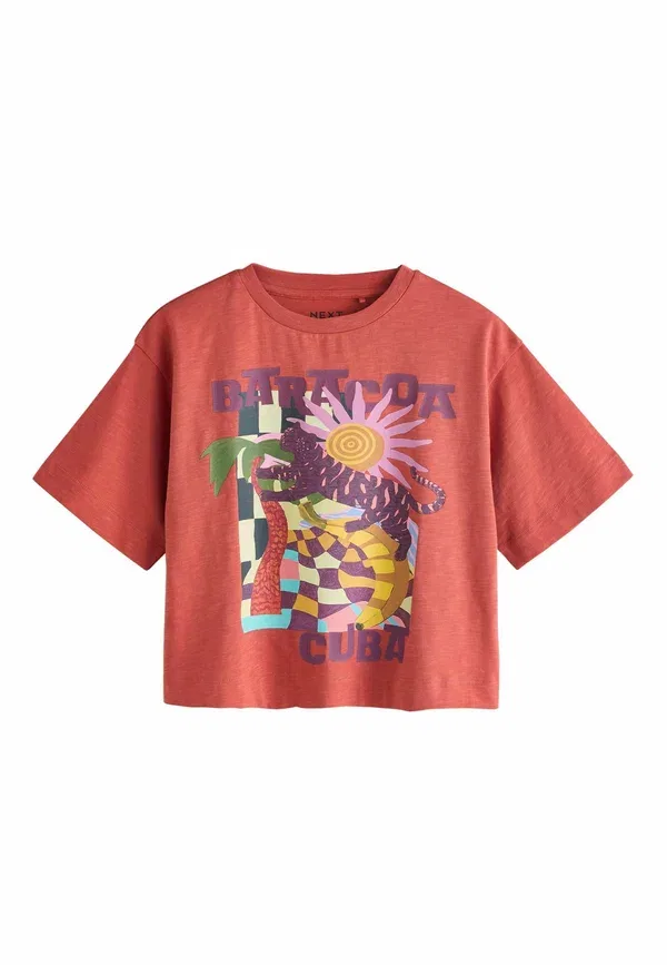 Футболка с принтом, Animals, Regular fit - graphic t-shirts 4 pack, Next, Purple, Orange, оранжевый/фиолетовый — фото 2