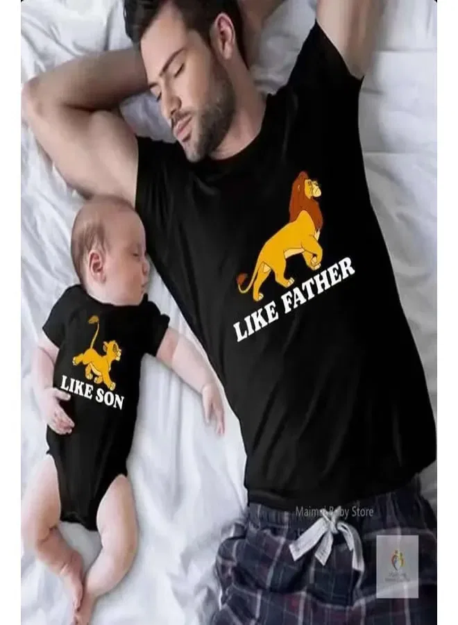 Комплект футболка с принтом и боди-комбинезон Like Father Like Son Matching Family Outfits, черный