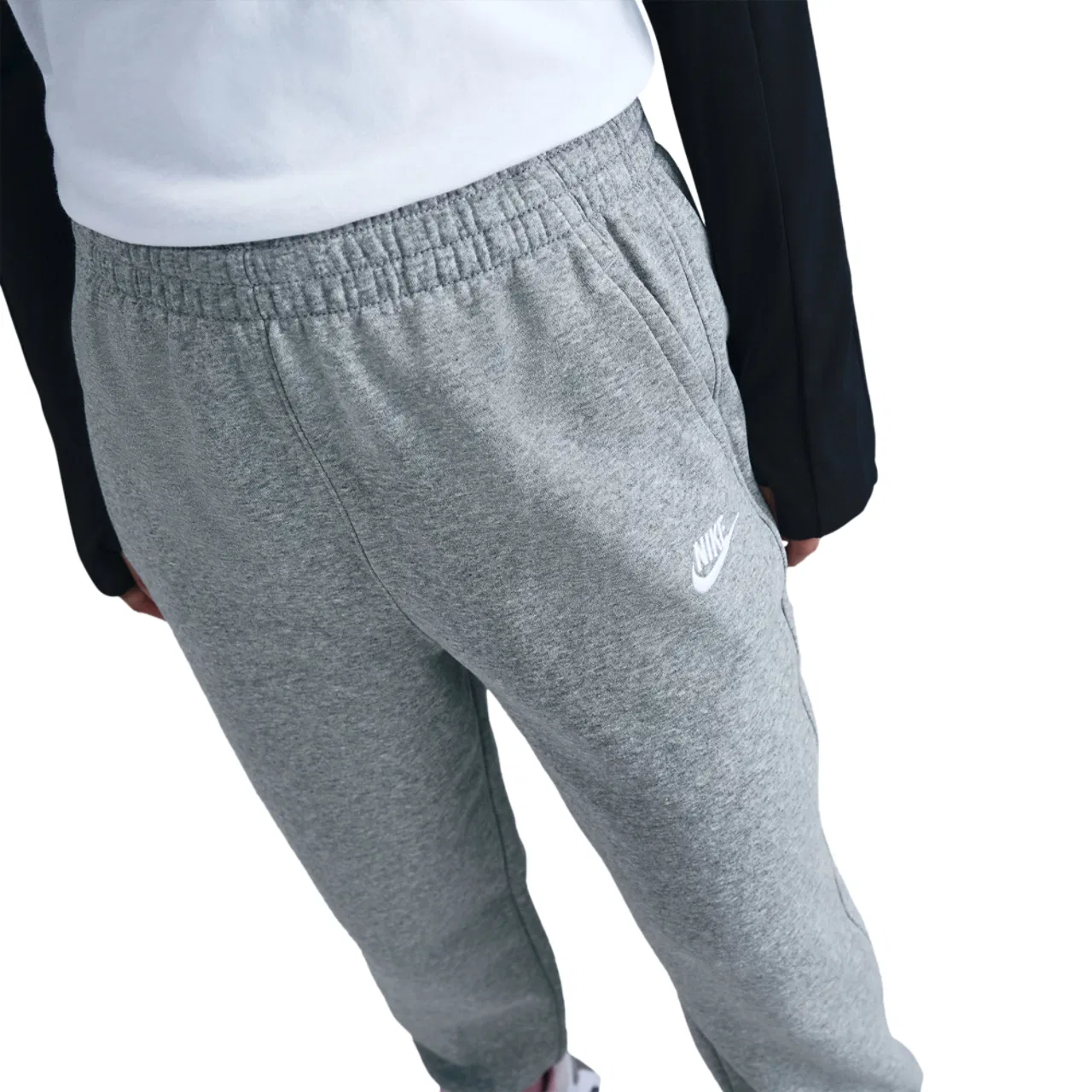 Детские спортивные брюки Nike Club LBR Oversized Fleece, цвет Dark Grey Heather/White