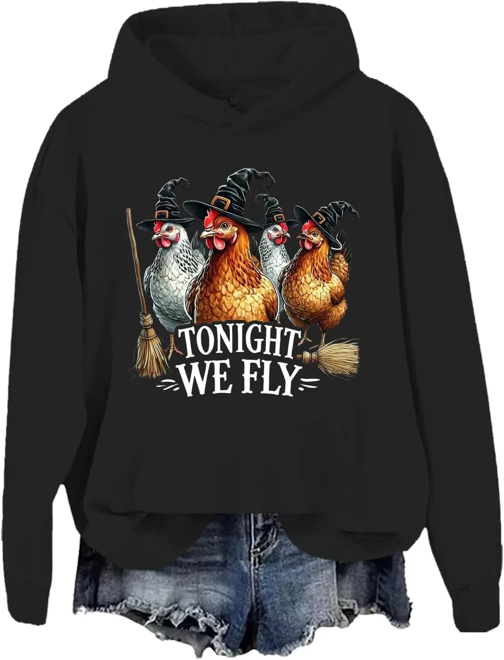 Женский свитшот с принтом Tonight We Fly, чёрный