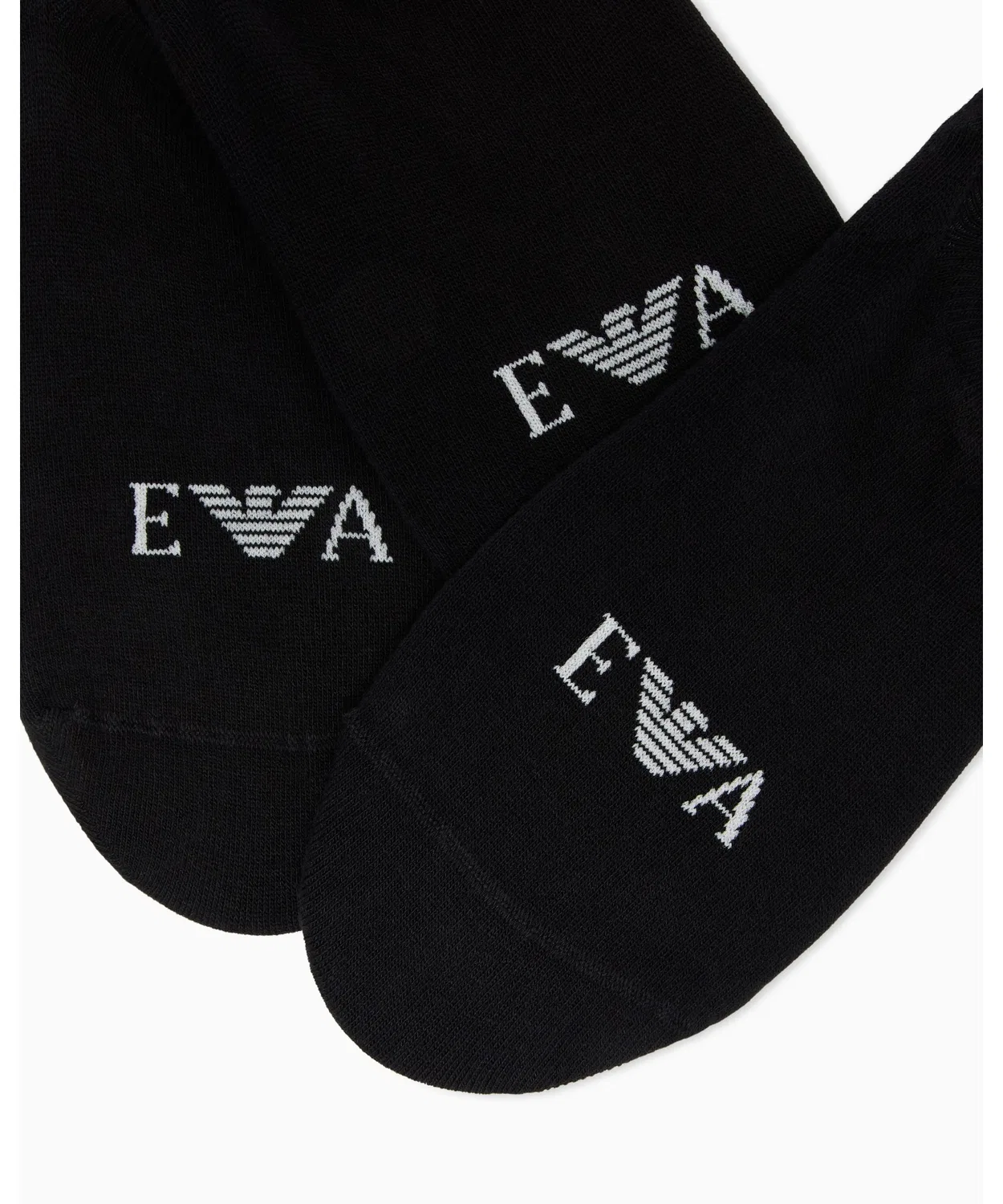 Мужские носки-следки с монограммой, набор из 3 пар EMPORIO ARMANI, Black — фото 2
