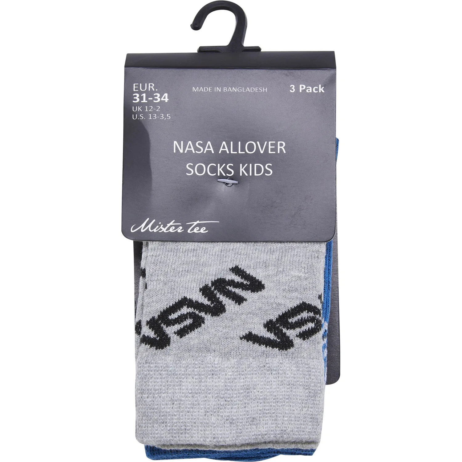 Детские носки с принтом NASA MisterTee, Bright Blue/Grey/White — фото 2