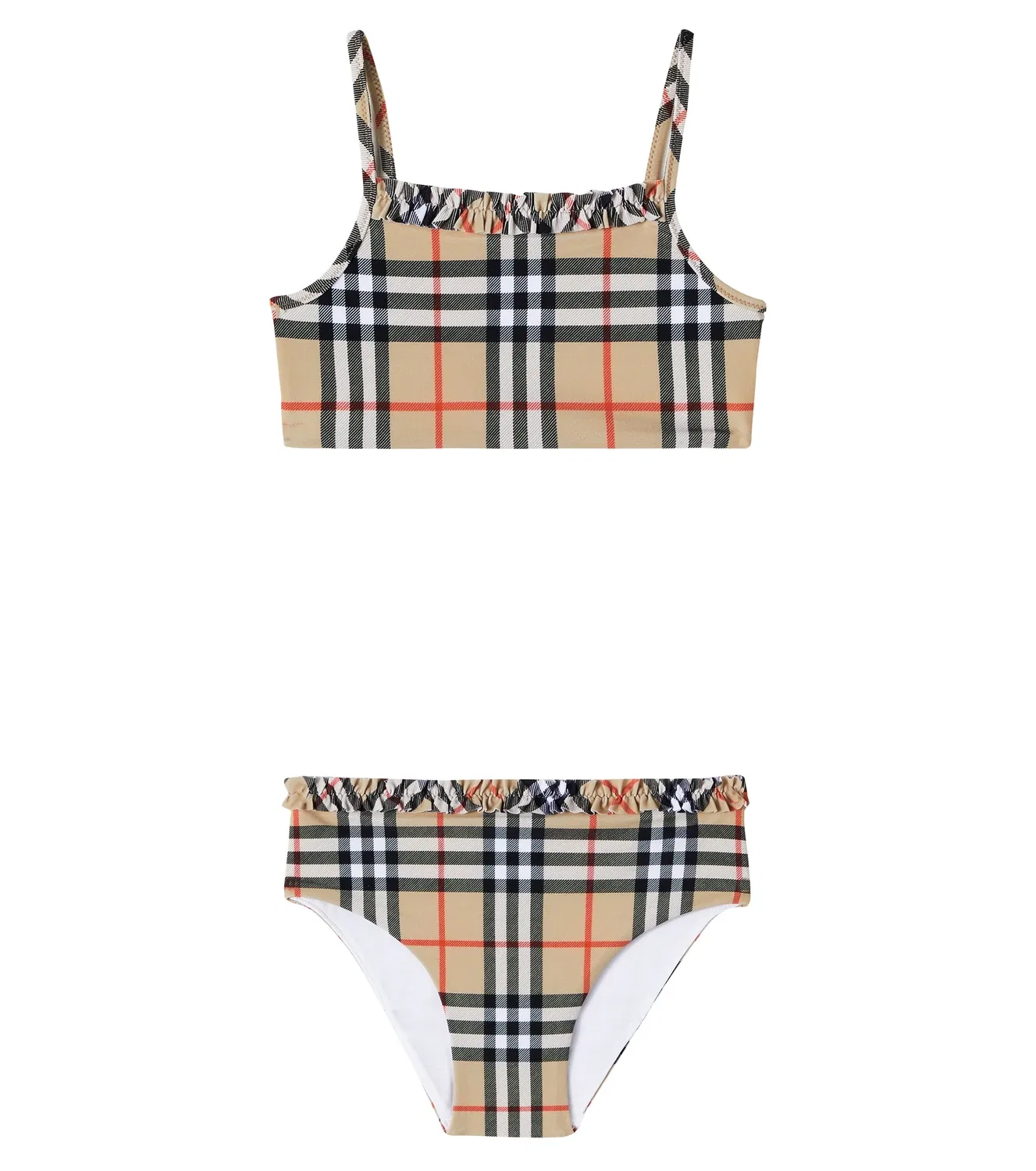 Комплект бикини с оборками Burberry Kids, бежевый