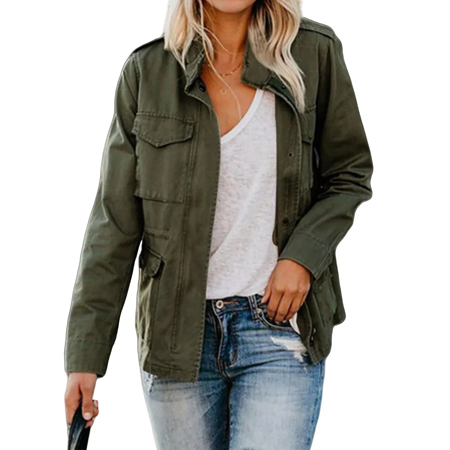 Женская куртка с множеством карманов Military Jacket, green — фото 2