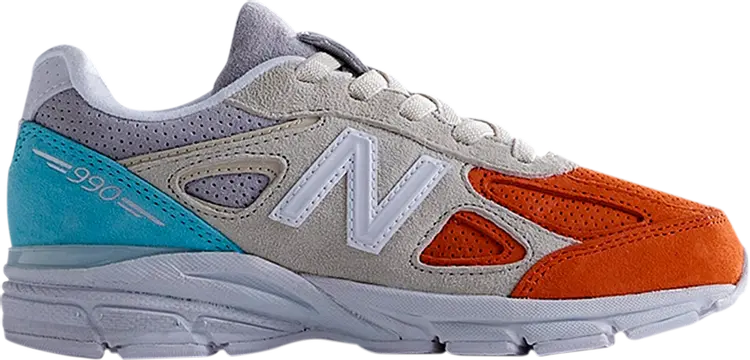 Кроссовки New Balance Kith x 990v4 Little Kid 'Cyclades', многоцветный — фото 2