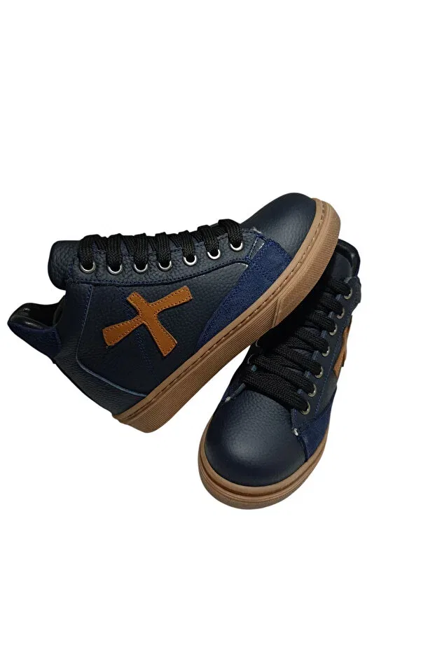 Детские ботинки для мальчиков на молнии и шнуровке Active Kids Shoes, Navy Blue — фото 2