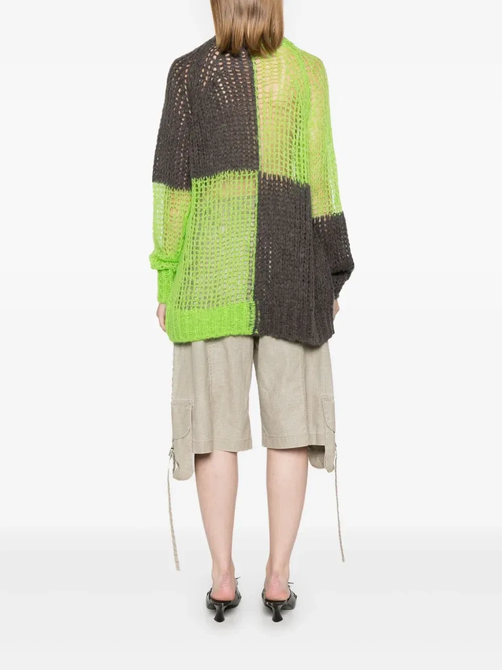 Свитер в клетку Acne Studios, зеленый — фото 4