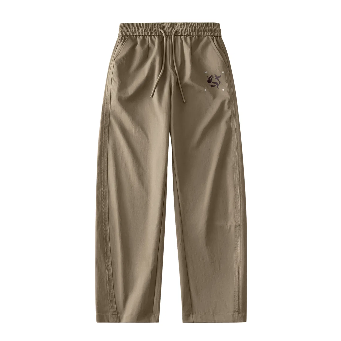 Детские брюки прямого кроя с лампасами MINISO, Khaki