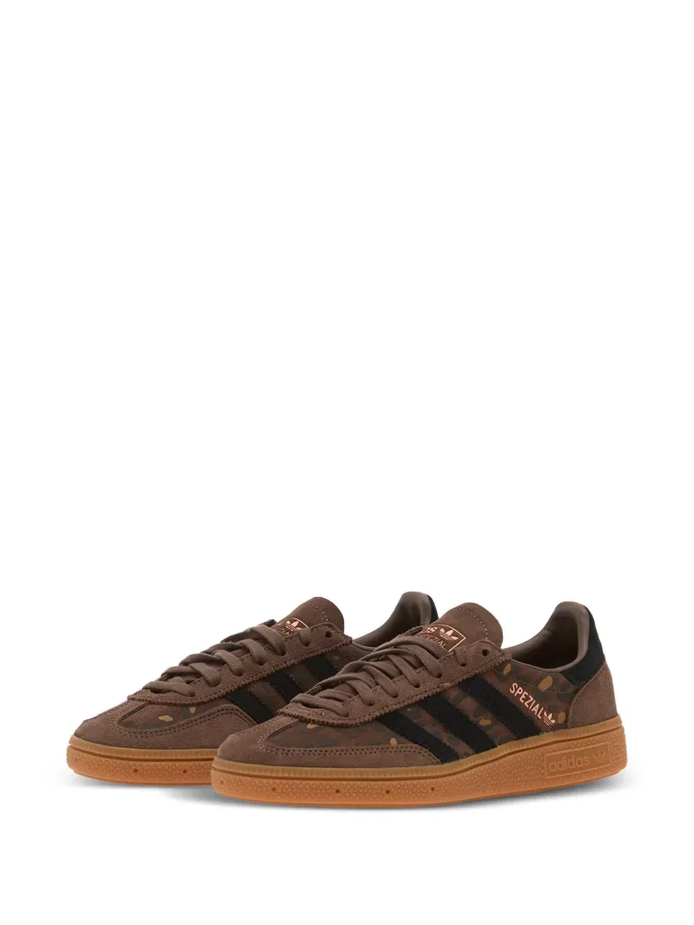 Кроссовки Handball Spezial с леопардовым принтом adidas, коричневый