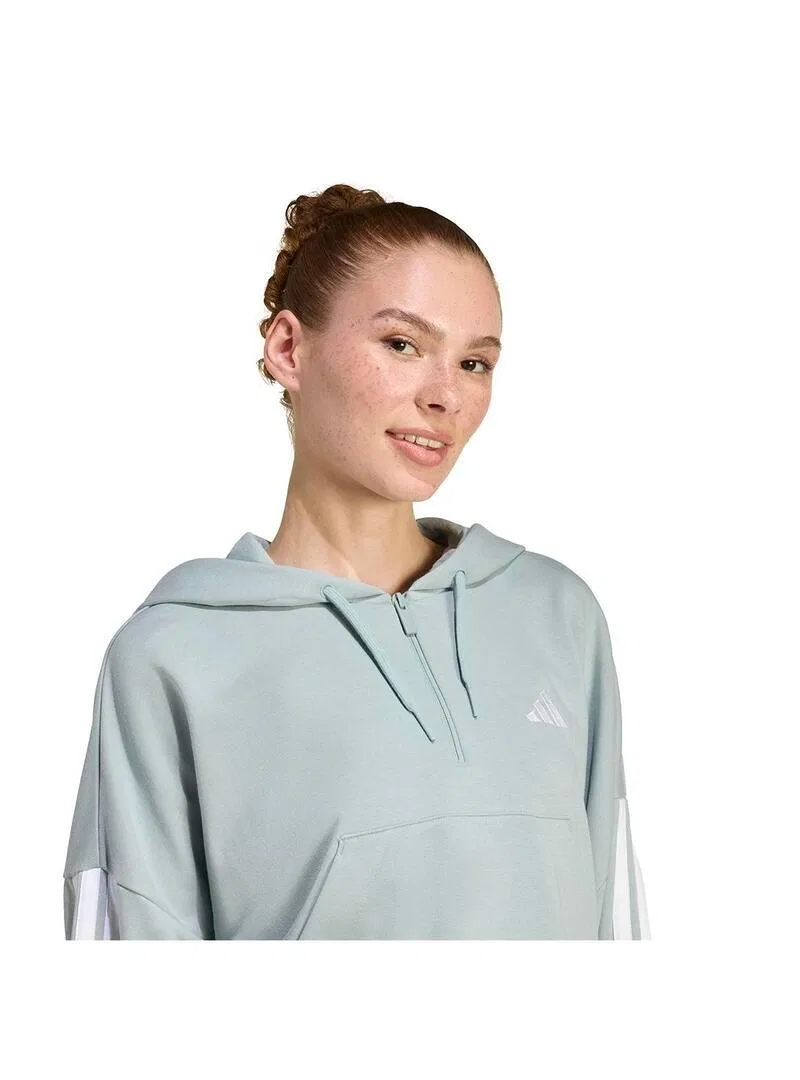 Женское худи с капюшоном и молнией Adidas Essentials, Цвет Grun / Weiss — фото 4