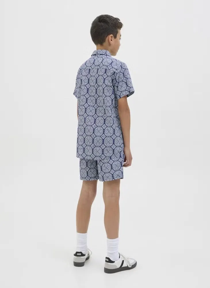 Рубашка с принтом с длинным рукавом Jack & Jones Junior, синий — фото 2