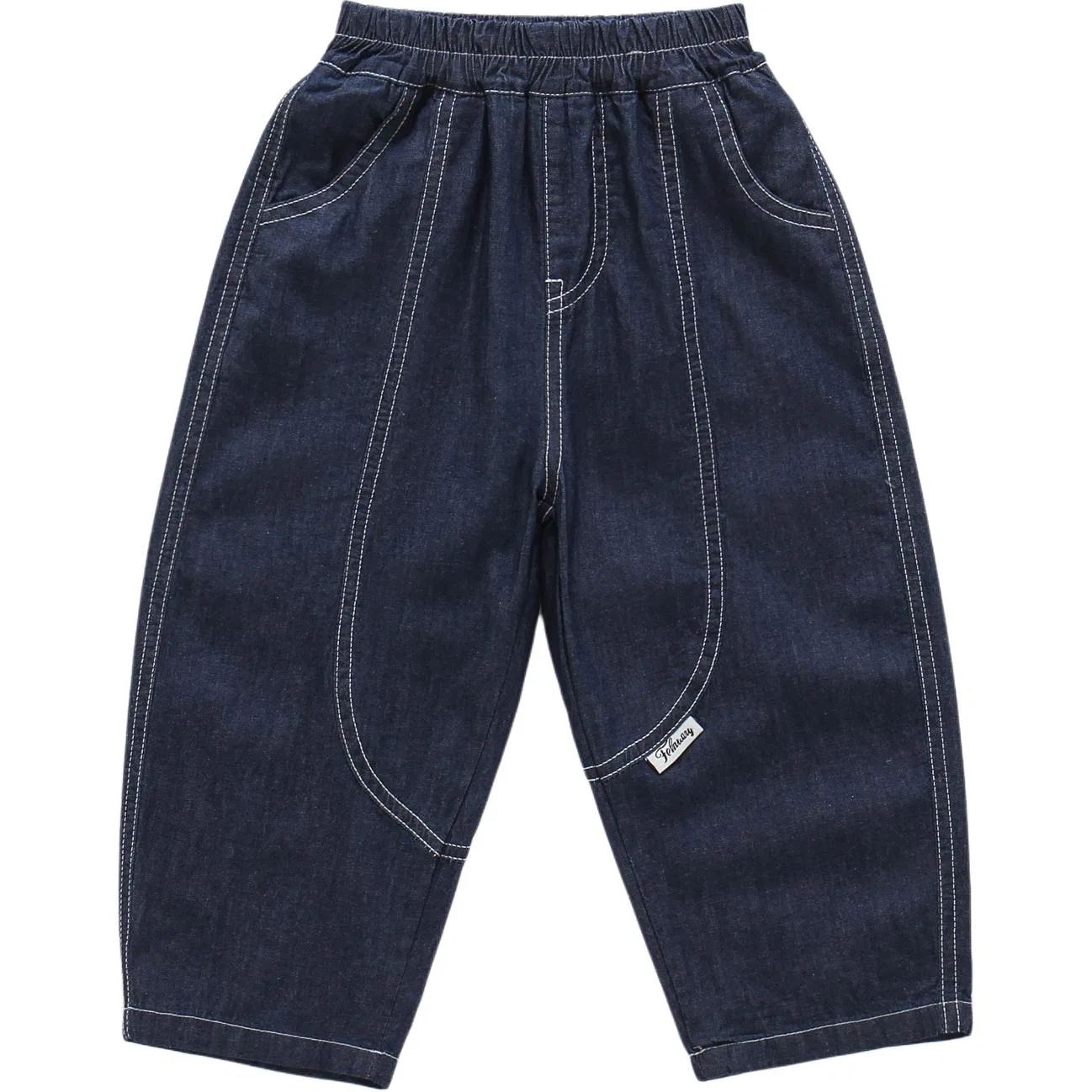 Детские джинсы для девочек с принтом Navy Blue YALU