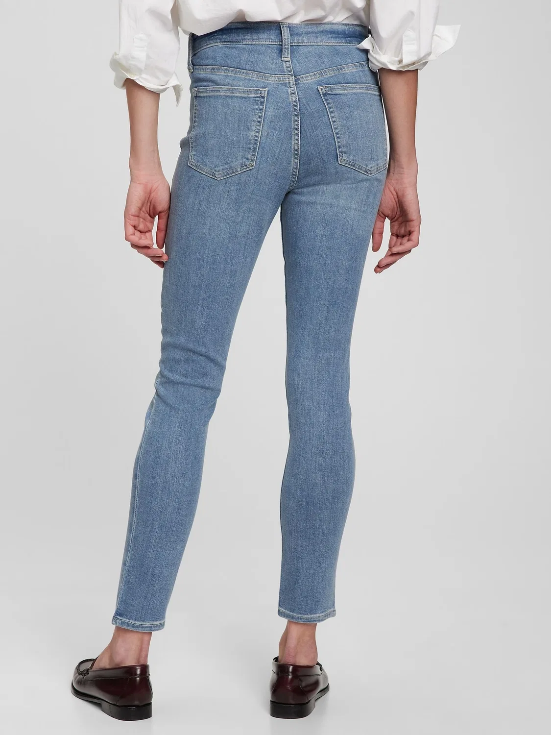 Джинсы скинни с высокой талией Gap True Skinny, синие — фото 2