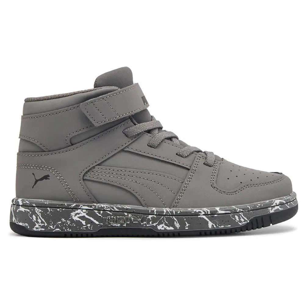 Детские высокие кроссовки Rebound Layup Puma, Grey/Nubuck — фото 2