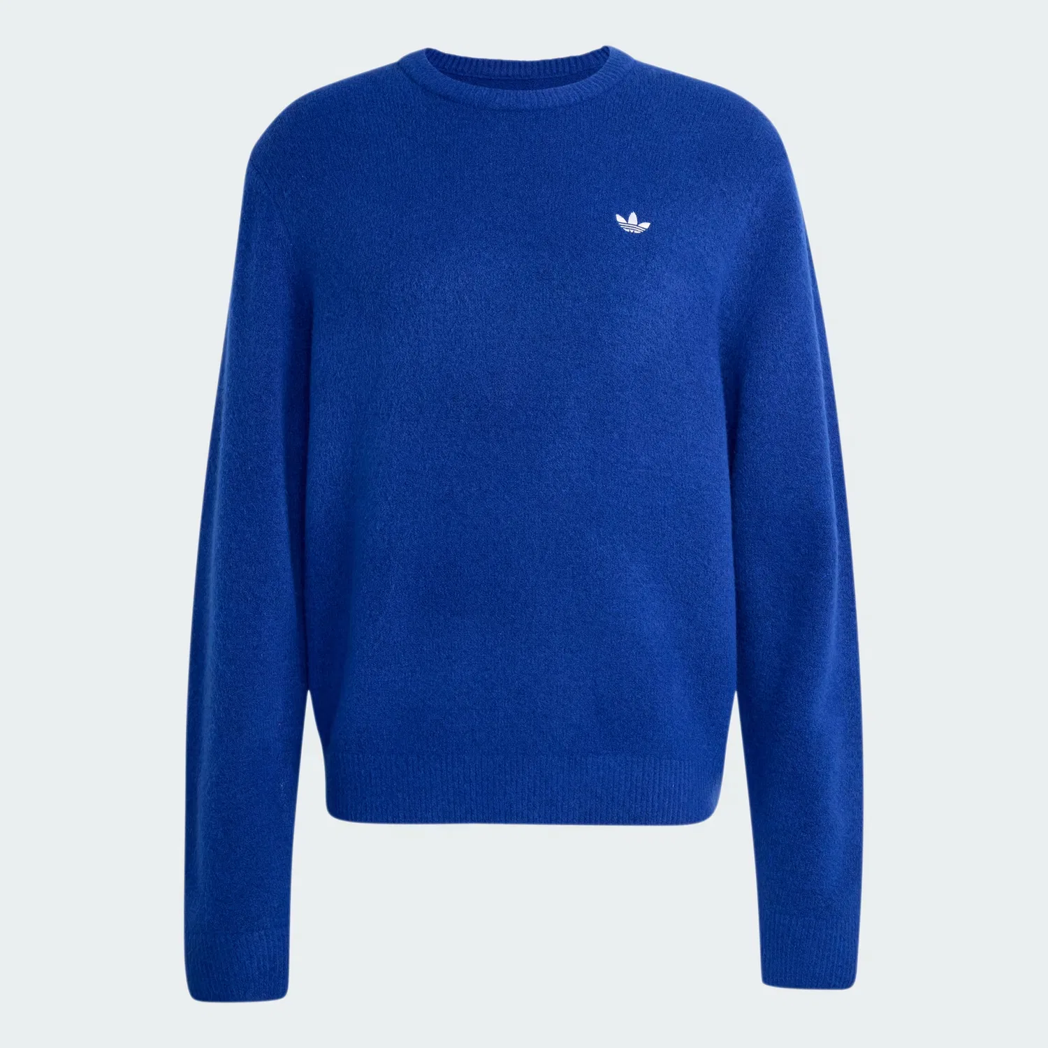 Мужской вязаный свитер с круглым вырезом Trefoil Essentials Adidas Originals, ярко-синий — фото 4