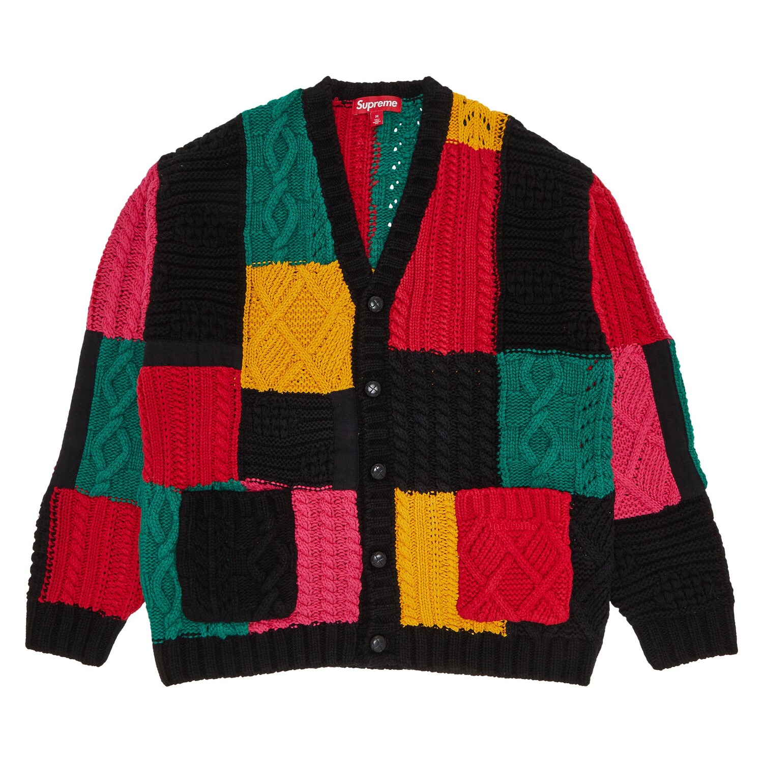 

Кардиган вязанной вязки Supreme Patchwork, цвет Черный