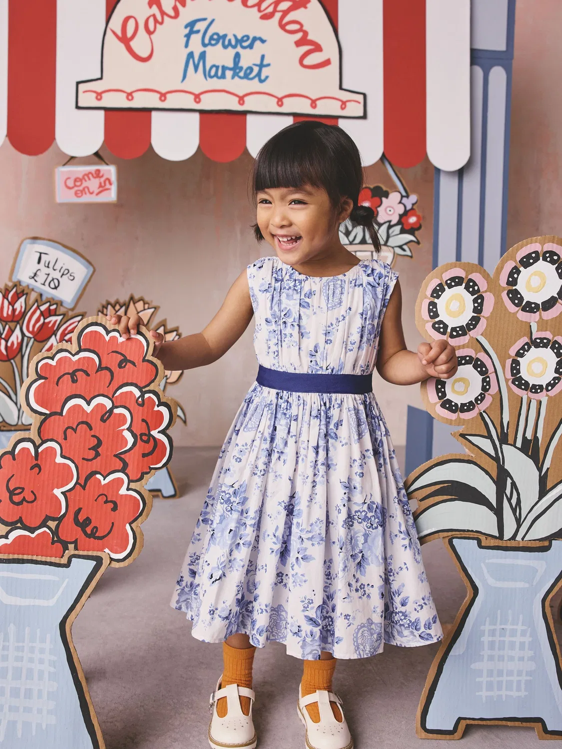 Платье-сарафан без рукавов Cath Kidston Blue Floral Next, синий флоральный — фото 2