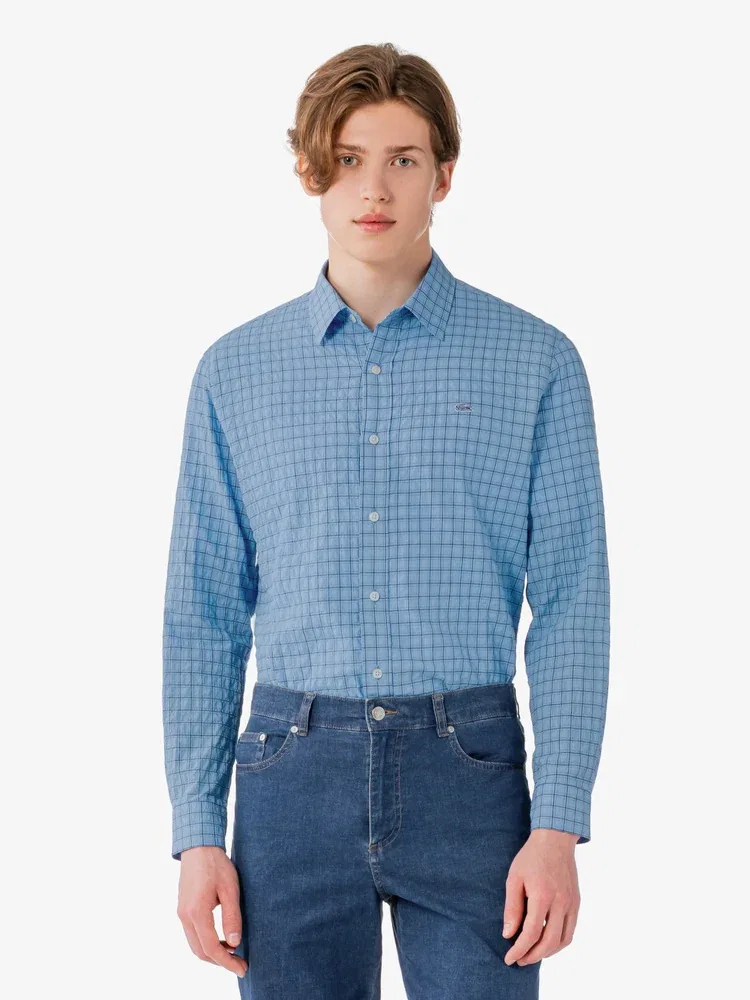 Рубашка с длинным рукавом в клетку LACOSTE, Royal Blue