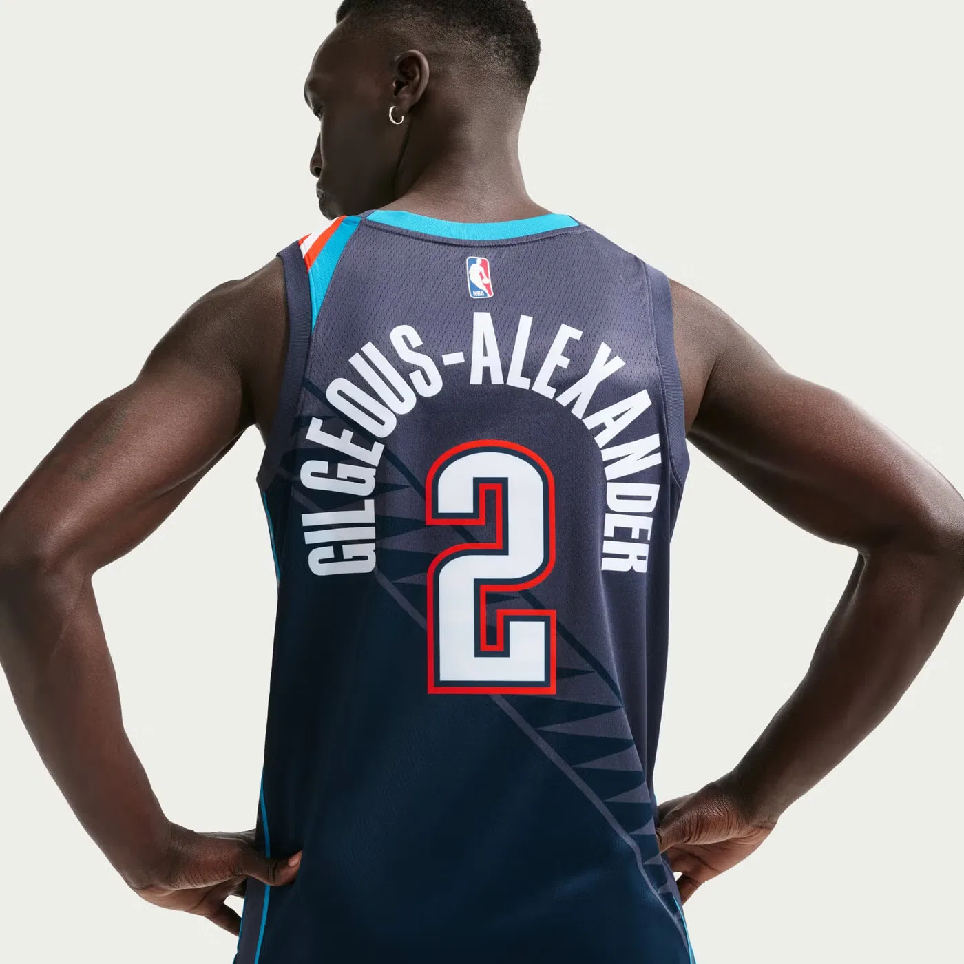 Джерси баскетбольное с принтом Swingman Oklahoma City Thunder Shai Gilgeous-Alexander Nike, серый — фото 3