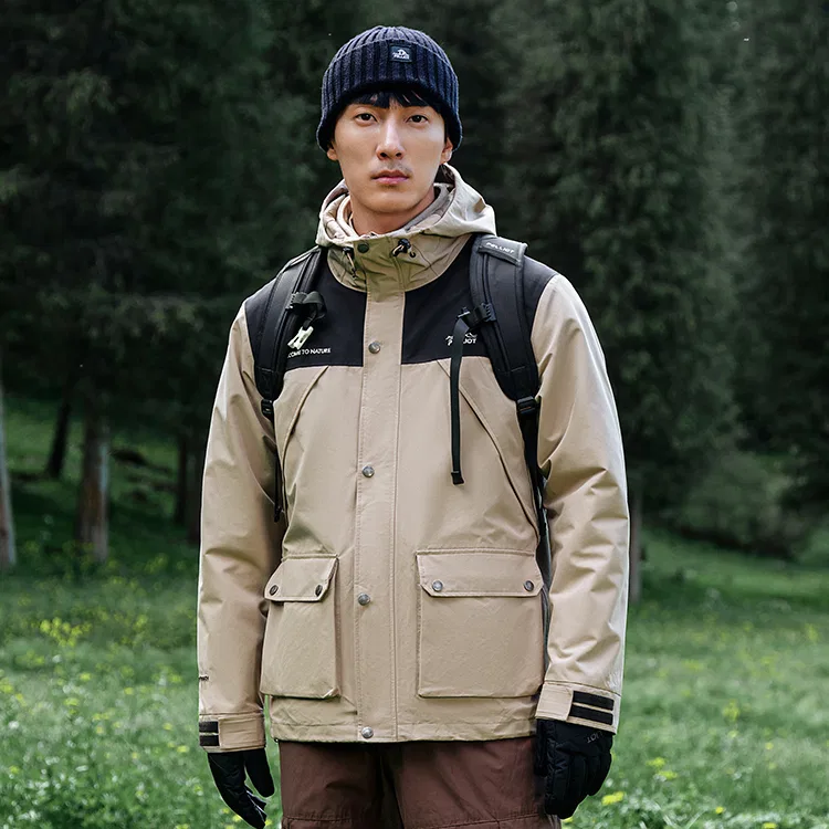 Детская ветровка PELLIOT Classic 1.0, Цвет Tsar Khaki+Obsidian Black — фото 4