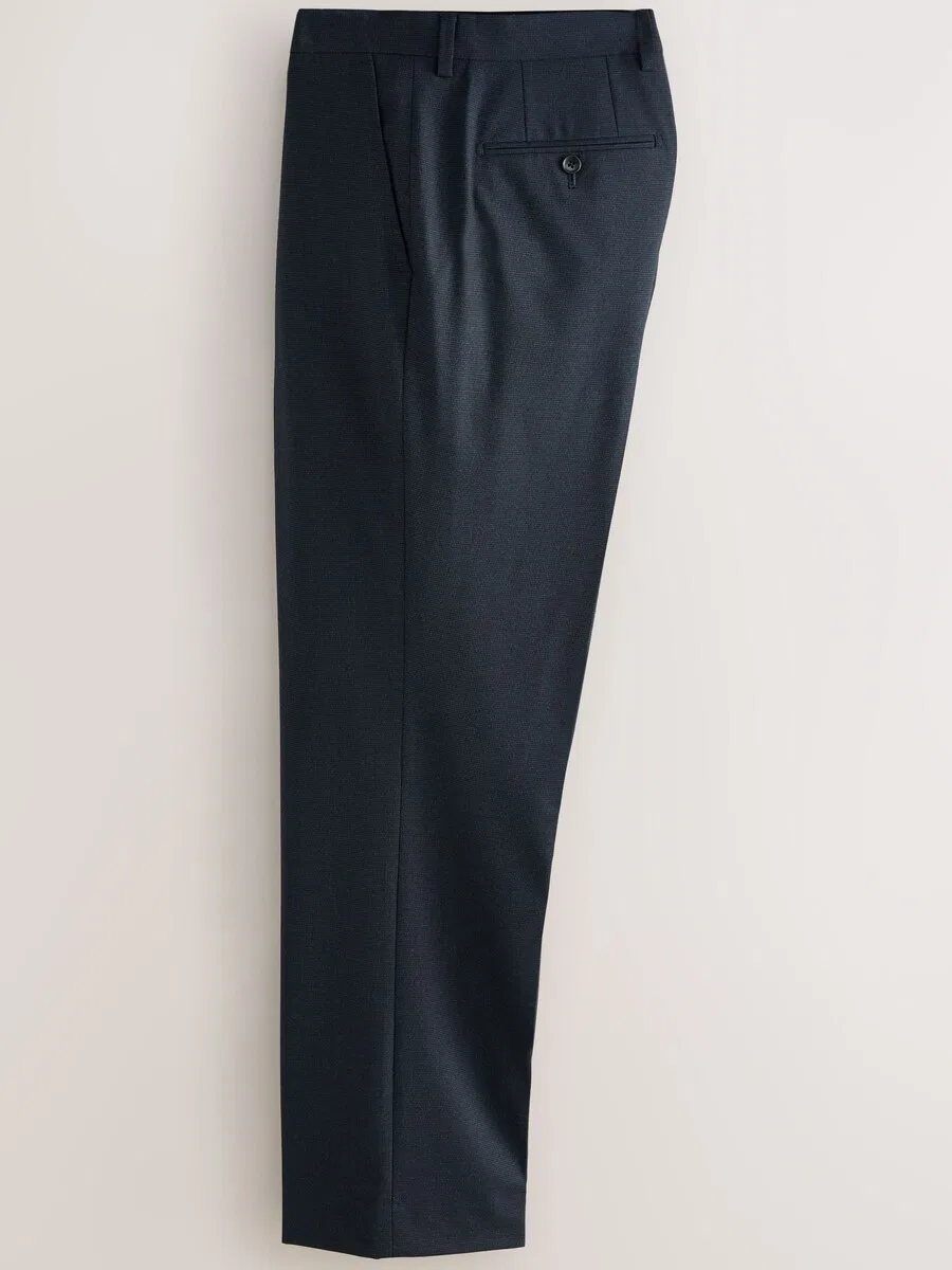 Брюки Next Regular Pleated Pants 'Motionflex' темно-синего цвета — фото 2
