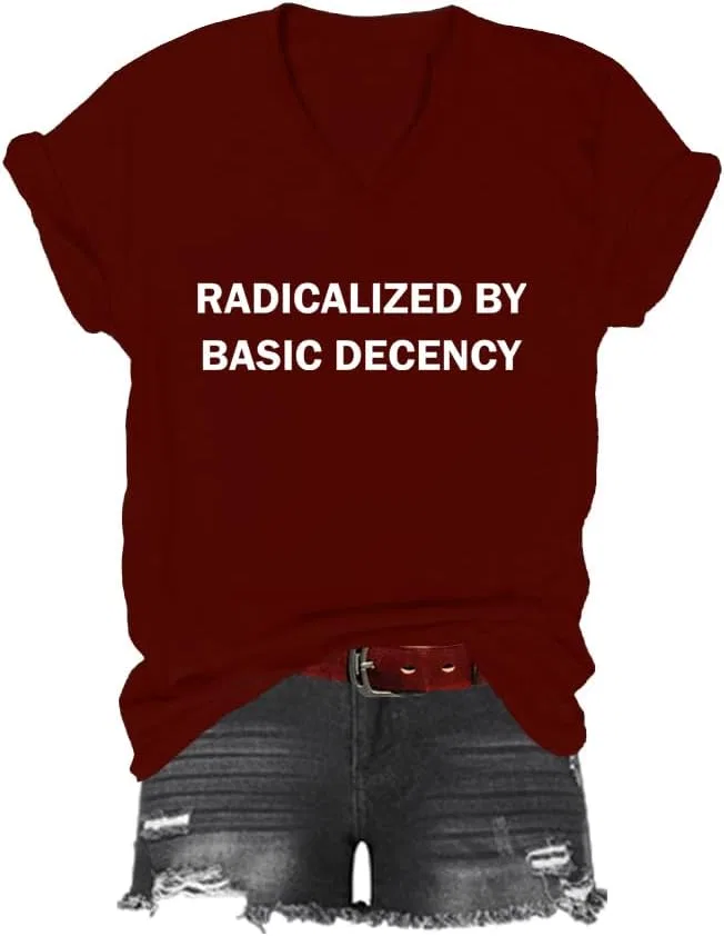 Футболка с принтом V-образным вырезом Unisex, Claret