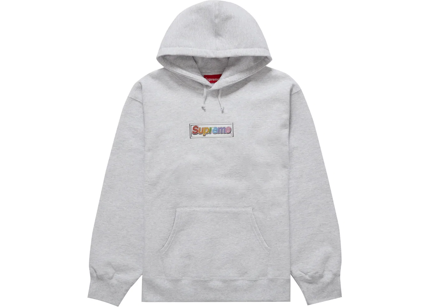 Мужской худи с принтом Bling Box Logo Supreme, Ash Grey