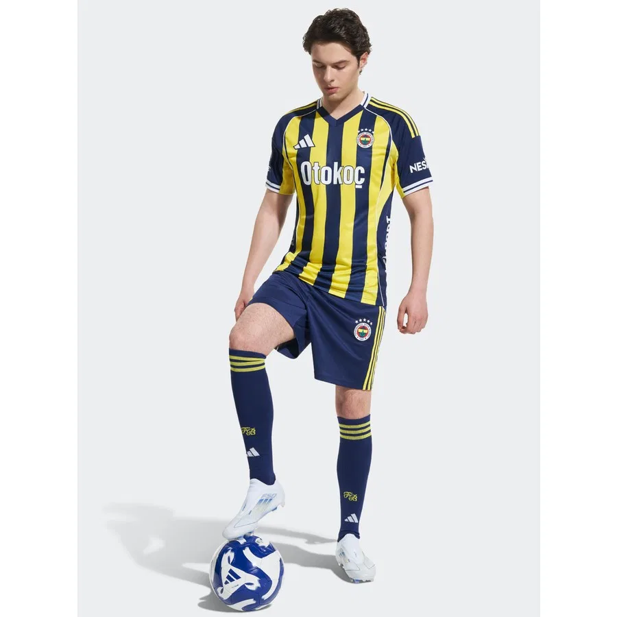 Футболка с принтом Fenerbahçe 2025/26 Çubuklu Forma adidas, Желтый/Темно-синий — фото 4